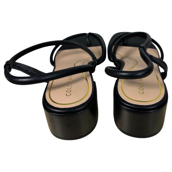 Cole Haan Grand 360 Calli Thong Strappy Block Heel Black Sandals Size 9 B - Picture 7 of 8